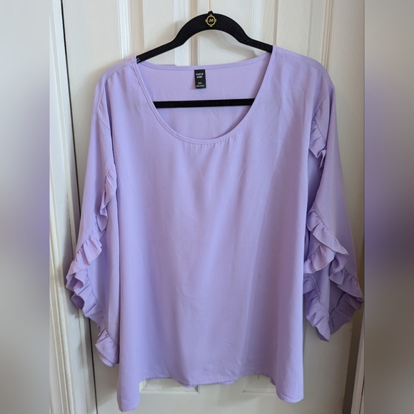SHEIN Tops - SHEIN Flutter Sleeve Blouse NWOT